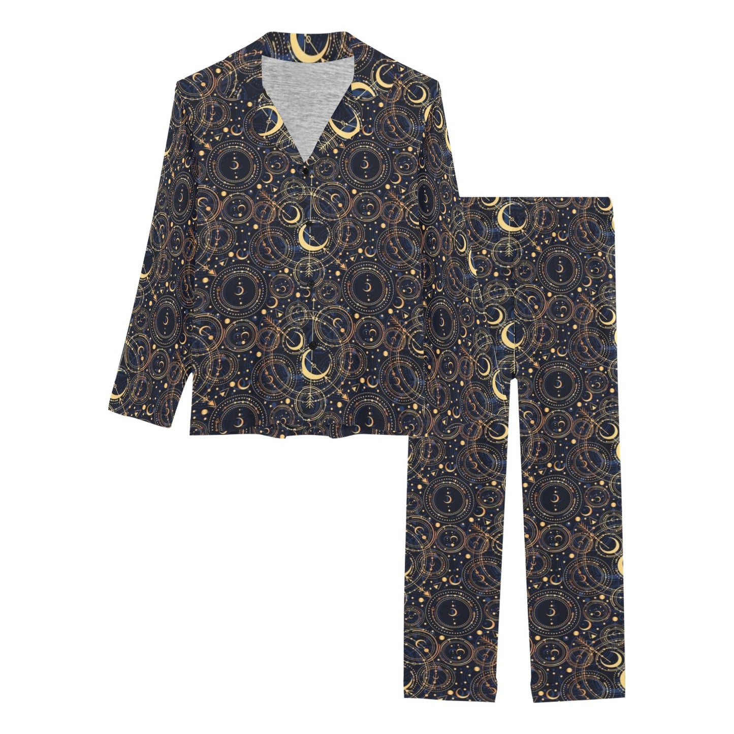 Celestial Pattern Print Design 04 Women's Long Pajama Set