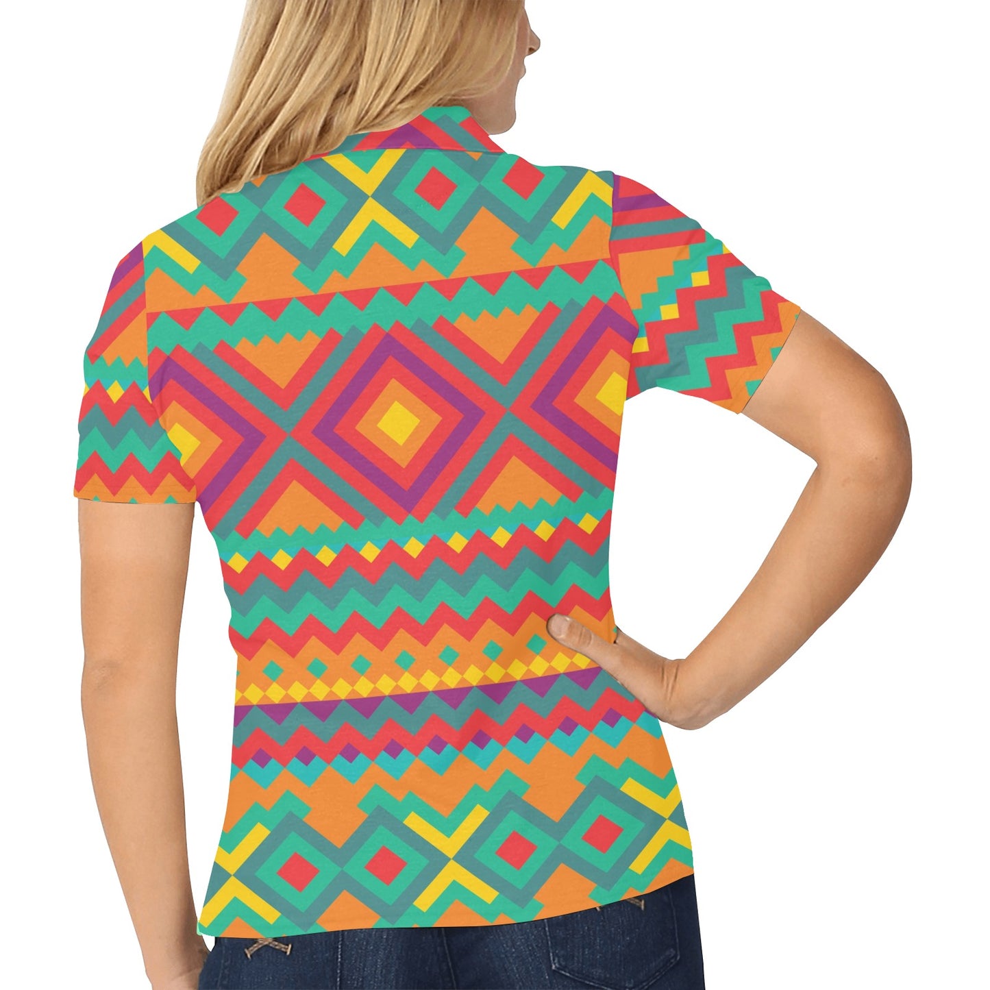 Mexican Pattern Print Design 04 Women's Polo Shirt