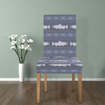Salmon Fish Knit Style Print Design LKS304 Dining Chair Slipcover
