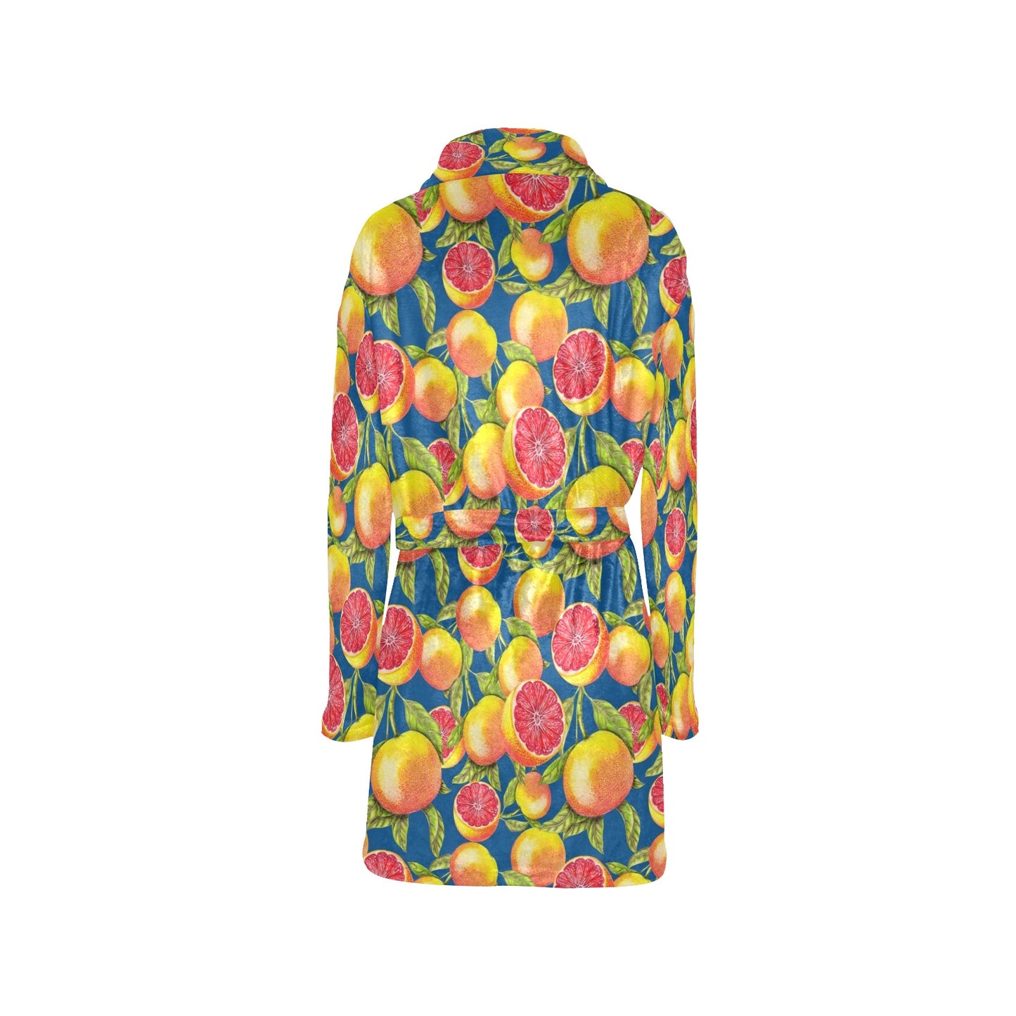 Grapefruit Pattern Print Design GF04 Women's Fleece Robe