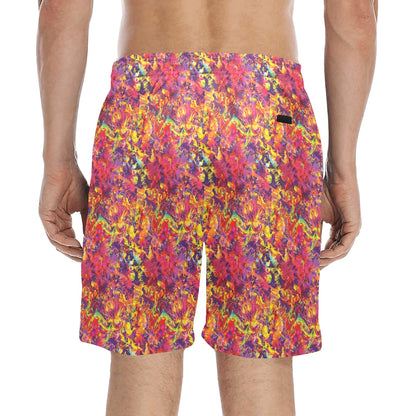 Splatter Print Design LKS303 Men's Swim Trunks Beach Shorts