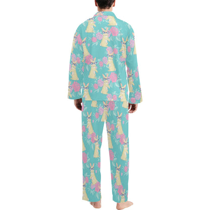 Rabbit Pattern Print Design RB05 Men's Long Pajama Set