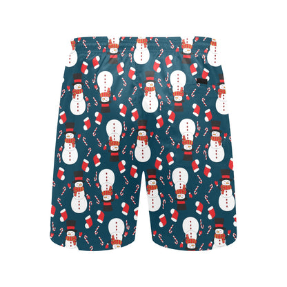Snowman Print Design LKS301 Men's Swim Trunks Beach Shorts