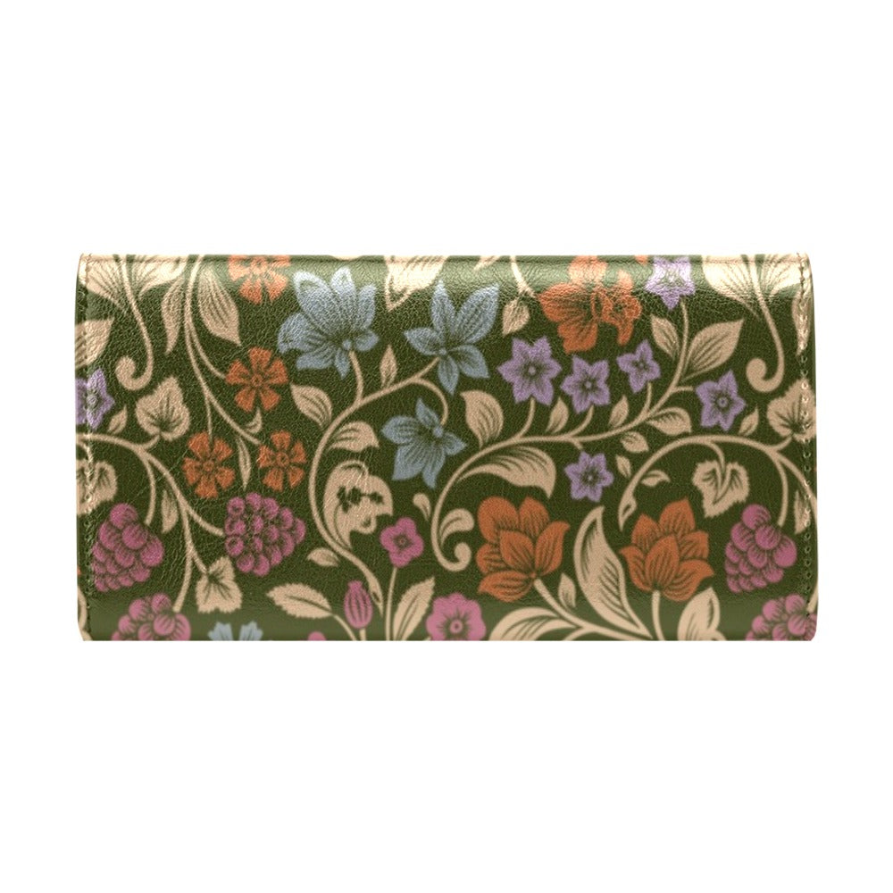 Floral Vintage Print Pattern Women's Trifold Wallet