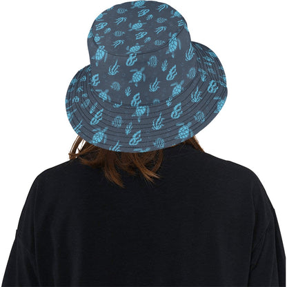 Sea Turtle Print Design LKS307 Unisex Bucket Hat