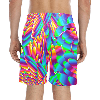 Psychedelic Trippy Pattern Men's Swim Trunks Beach Shorts