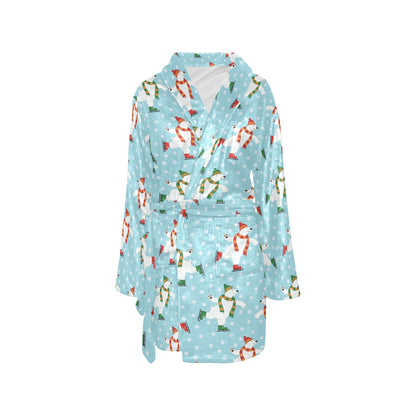 Polar Bear Pattern Print Design PB07 Women's Fleece Robe