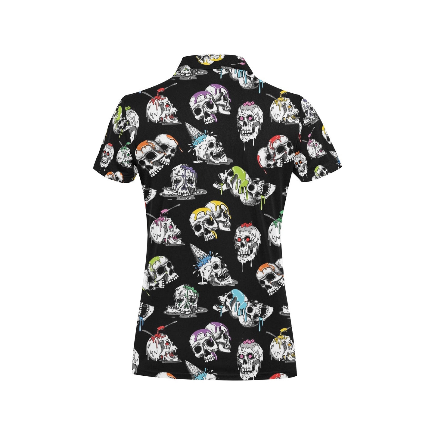Skull Print Design LKS3013 Women's Polo Shirt