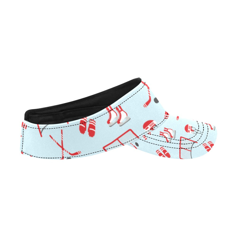 Hockey Red Equipment Print Design LKS305 Unisex Sun Visor