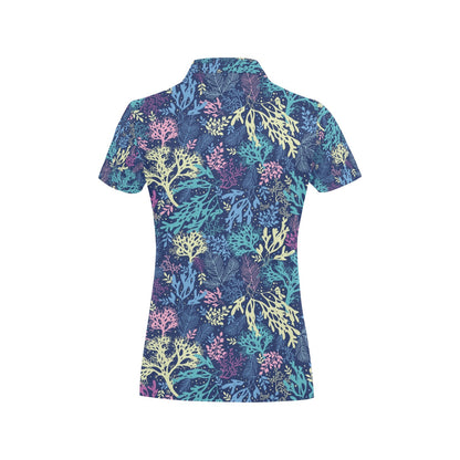 Seaweed Print Design LKS301 Women's Polo Shirt
