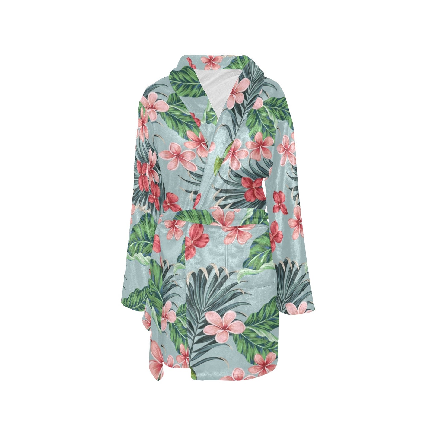 Plumeria Pattern Print Design PM027 Women's Fleece Robe