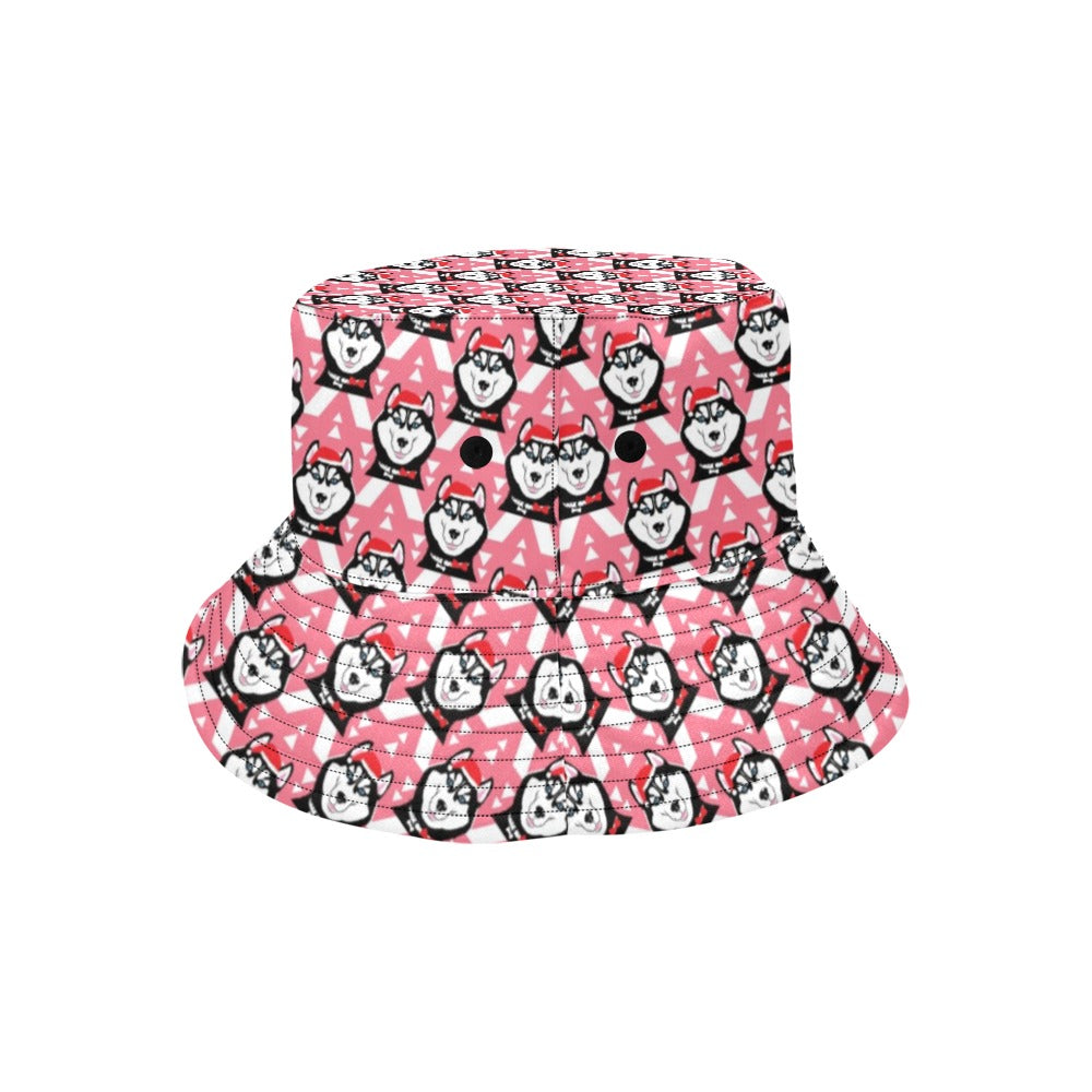Siberian Huskies Christmas Themed Print Design LKS302 Unisex Bucket Hat