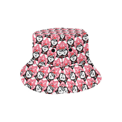 Siberian Huskies Christmas Themed Print Design LKS302 Unisex Bucket Hat