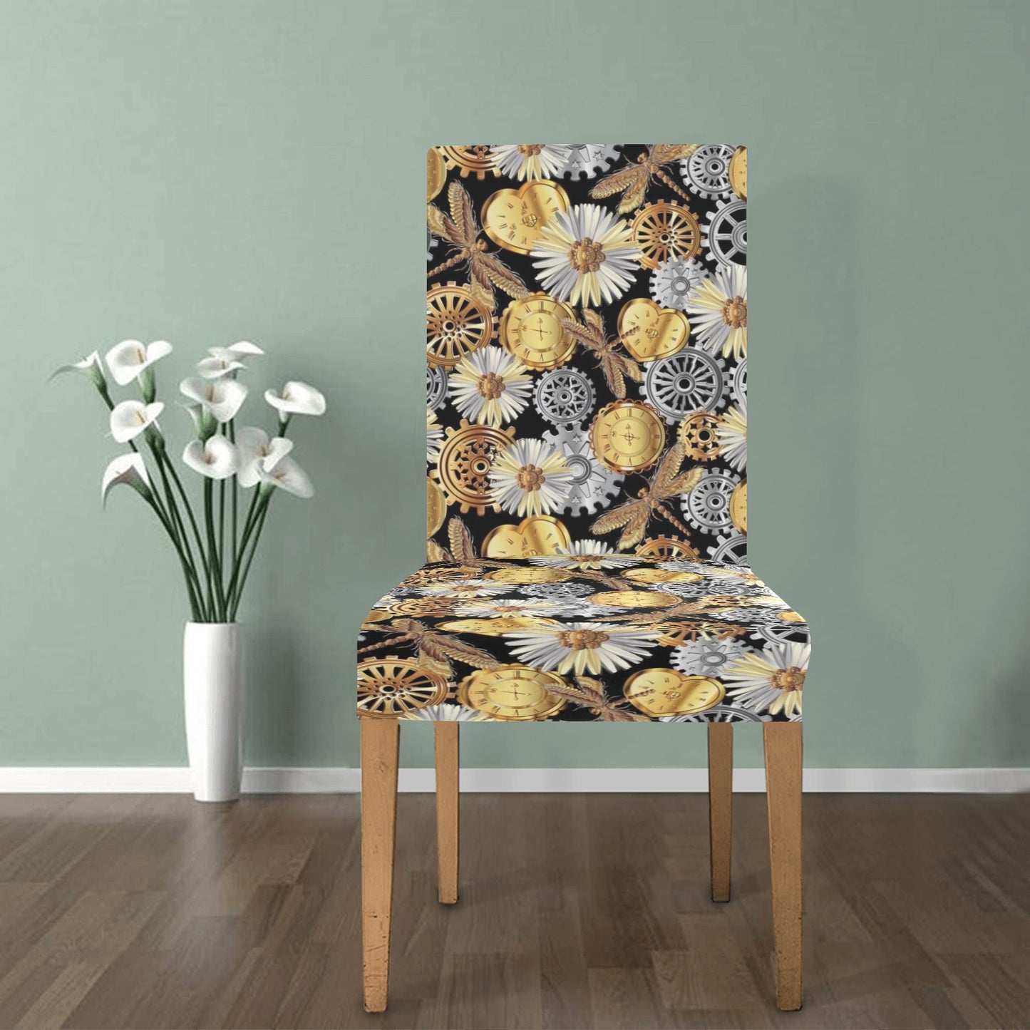 Steampunk Dragonfly Print Design LKS302 Dining Chair Slipcover