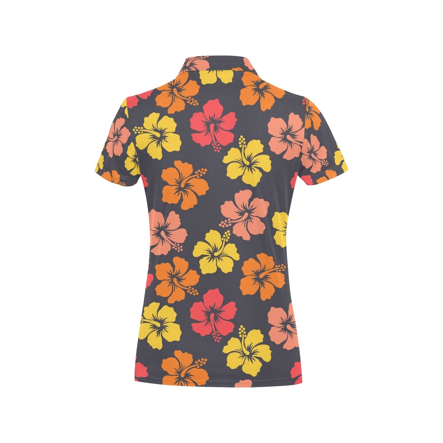 Hibiscus Pattern Print Design HB024 Women's Polo Shirt
