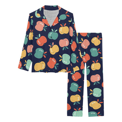 Apple Pattern Print Design AP09 Women's Long Pajama Set