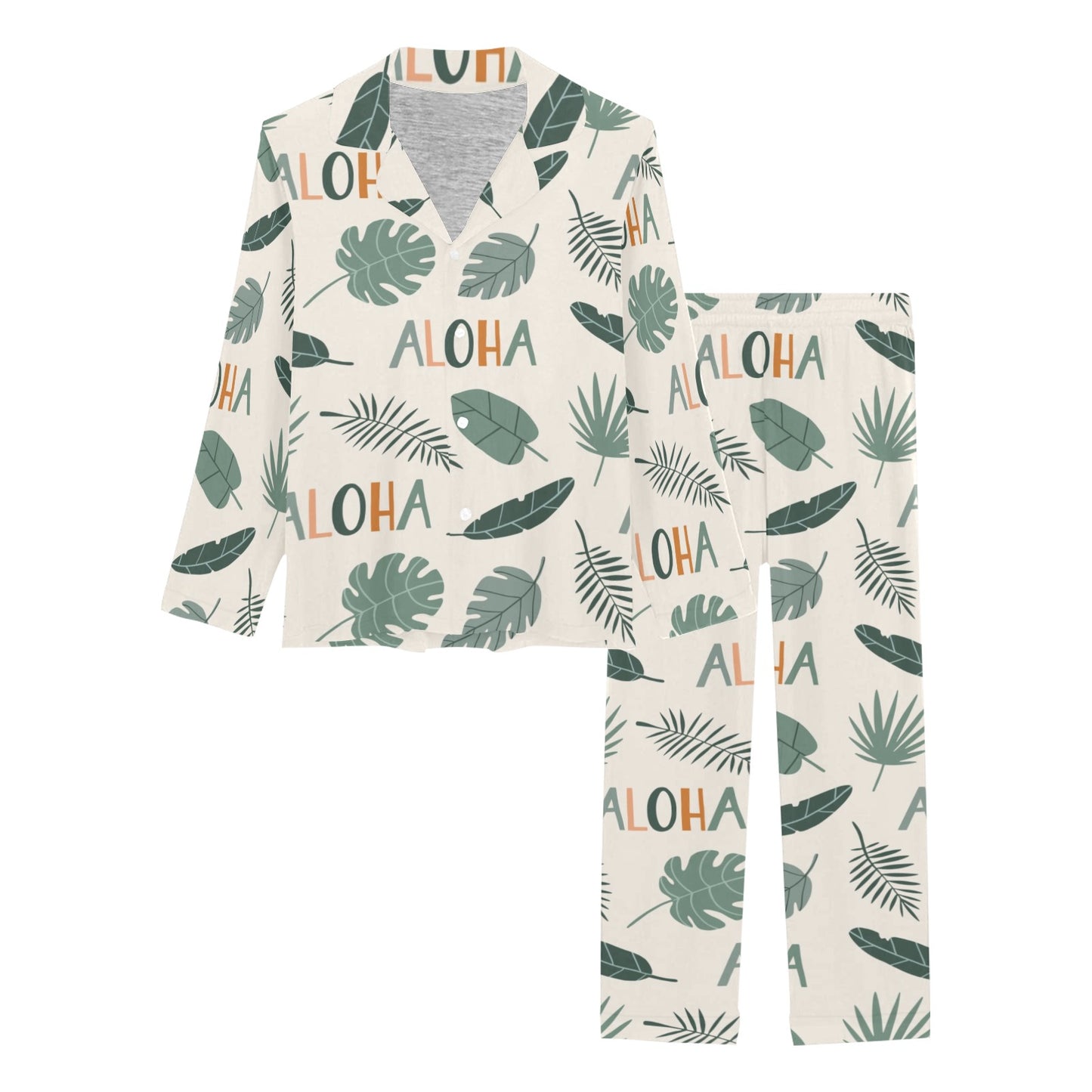 Aloha Hawaii Pattern Print Design 05 Women's Long Pajama Set