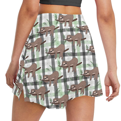 Sloth Print Design LKS301 17" Golf & Pickleball Skort with Pockets