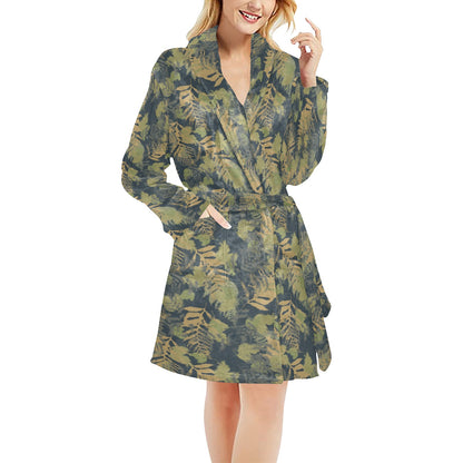 Camouflage Tropical Pattern Print Design 04 Women's Fleece Robe