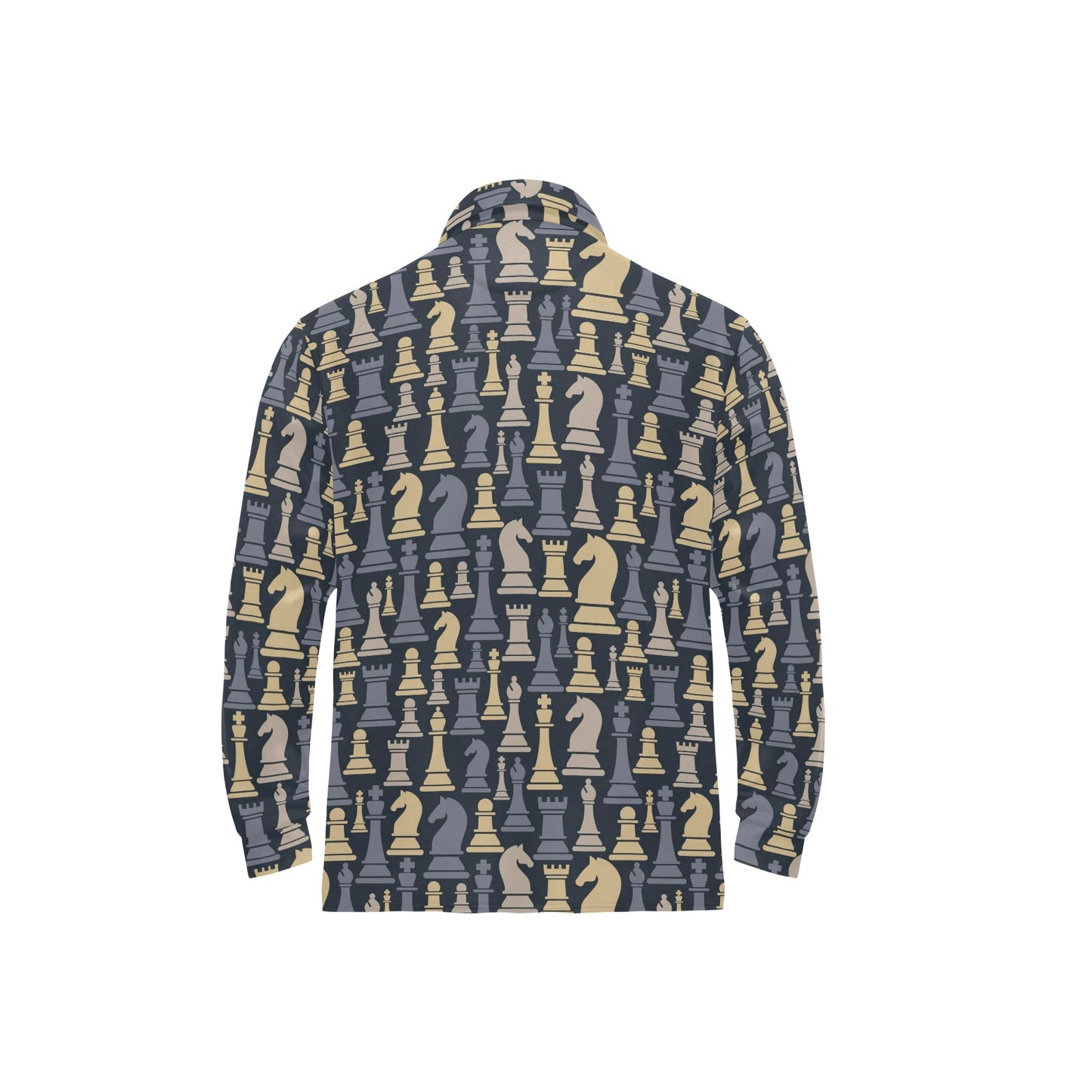 Chess Pattern Print Design 04 Long Sleeve Polo Shirt For Men's