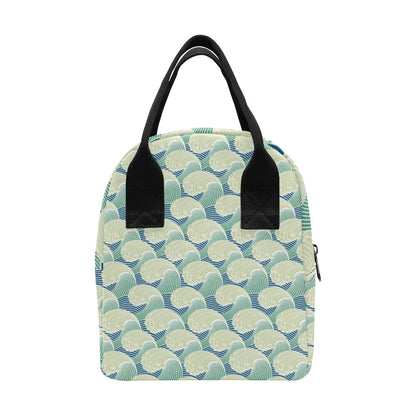 Wave Japan Style Print Design LKS302 Insulated Lunch Bag