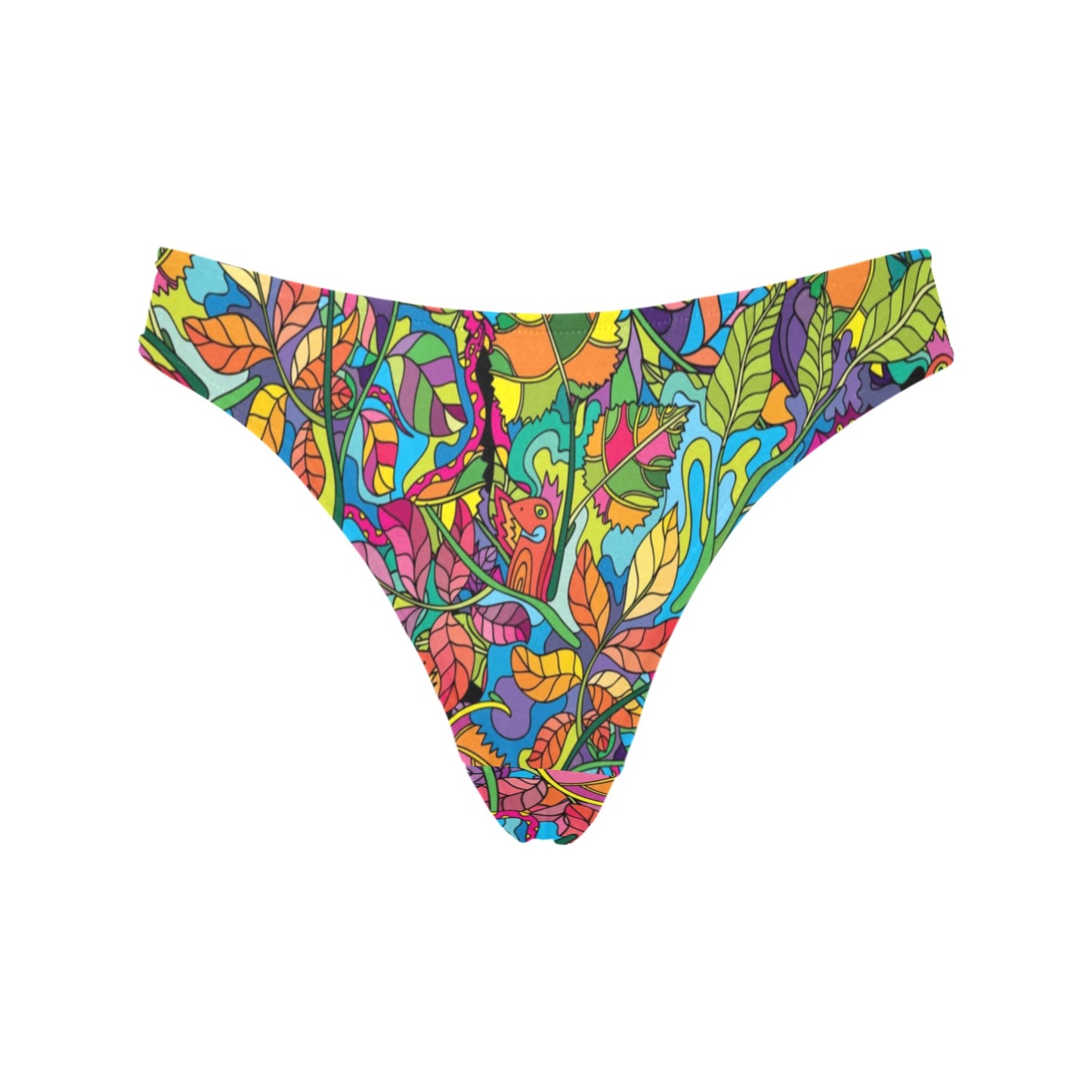 Psychedelic Trippy Flower Print Women's Thongs