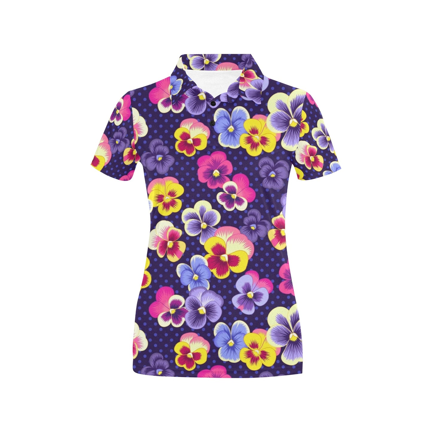 Pansy Pattern Print Design PS04 Women's Polo Shirt