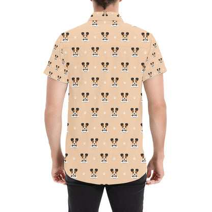 Russell Terriers Print Design LKS3011 Men Short Sleeve Button Up Shirt