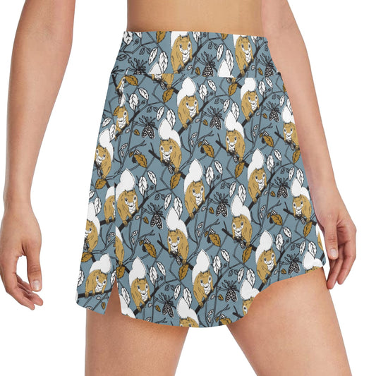 Squirrel Print Design LKS305 17" Golf & Pickleball Skort with Pockets