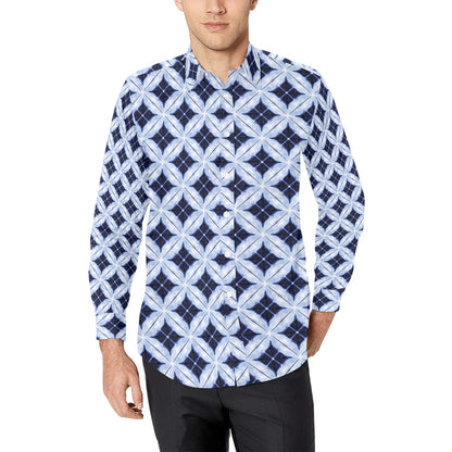 Tie Dye Print Design LKS308 Men's Long Sleeve Dress Shirt