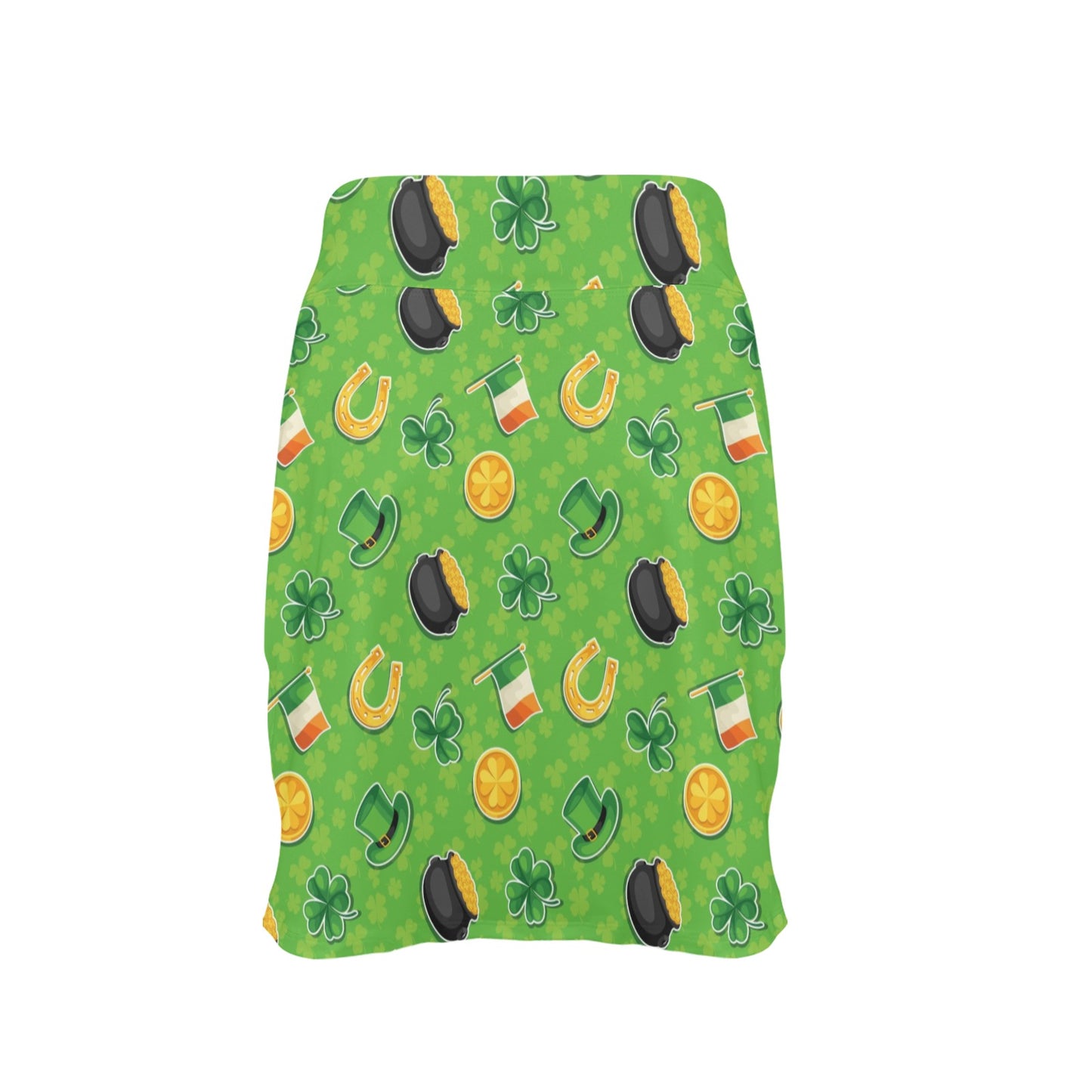 Shamrock Saint Patrick's Day Print Design LKS302 17" Golf & Pickleball Skort with Pockets