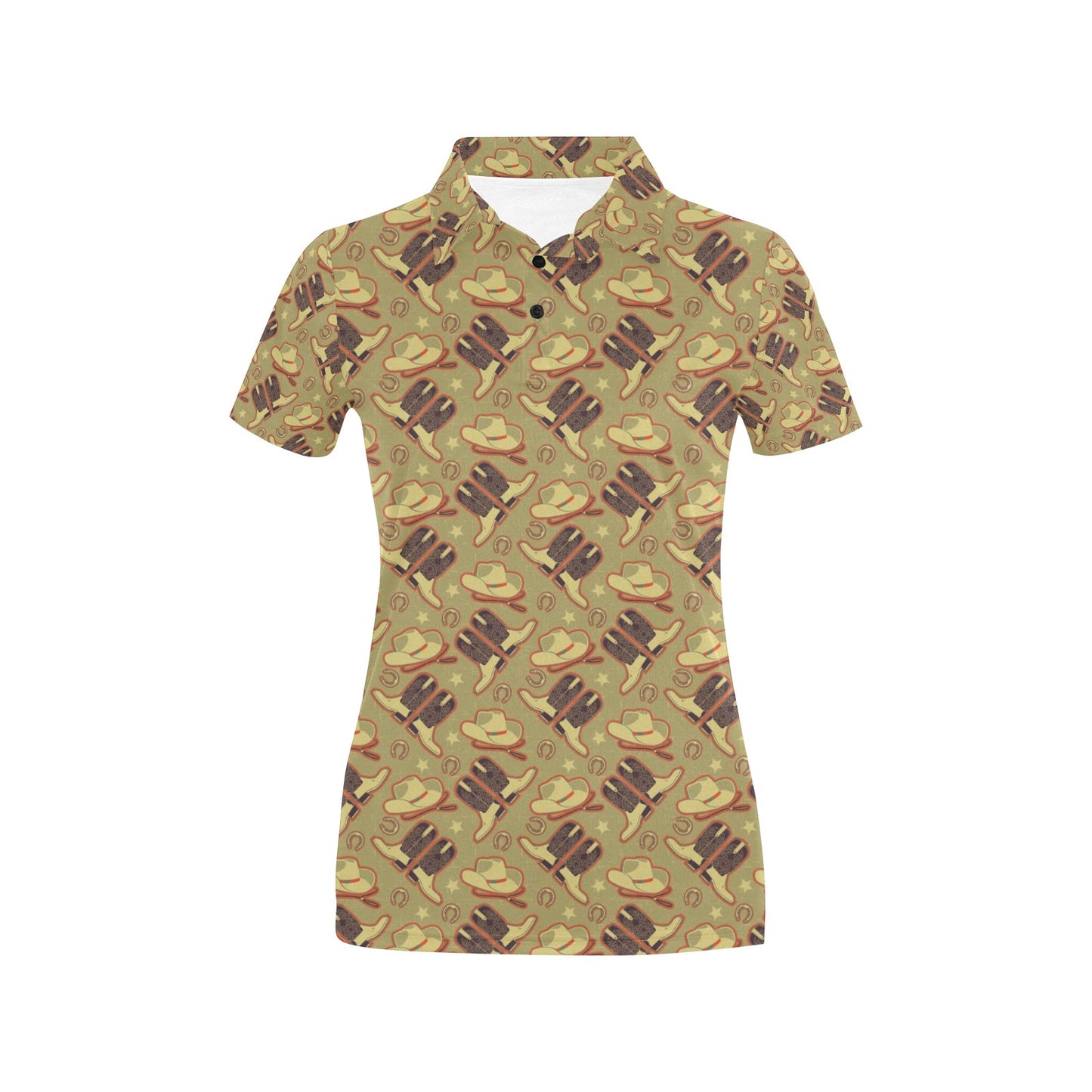 Western Cowboy Themed Women's Polo Shirt