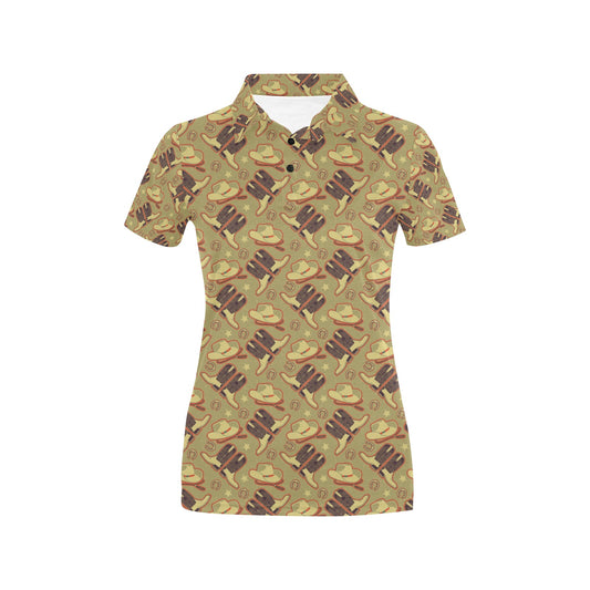 Western Cowboy Themed Women's Polo Shirt