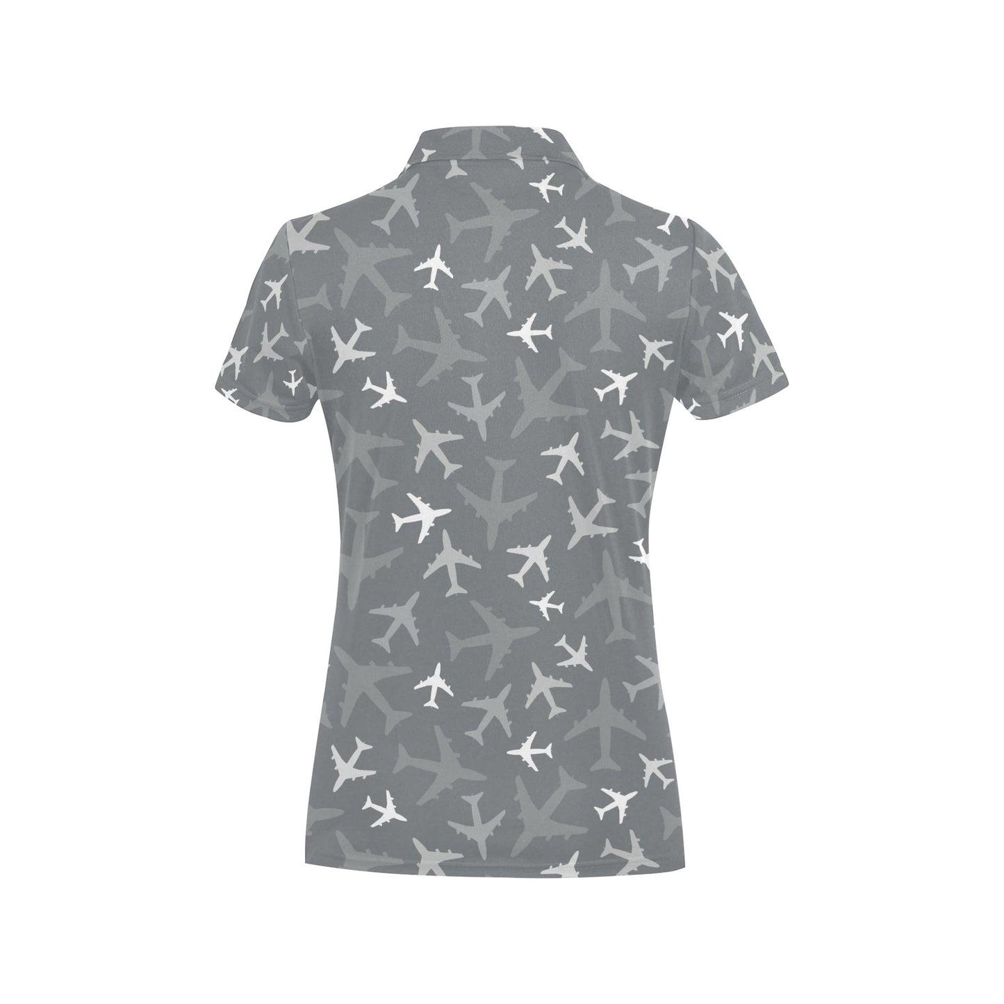 Airplane Pattern Print Design 02 Women's Polo Shirt