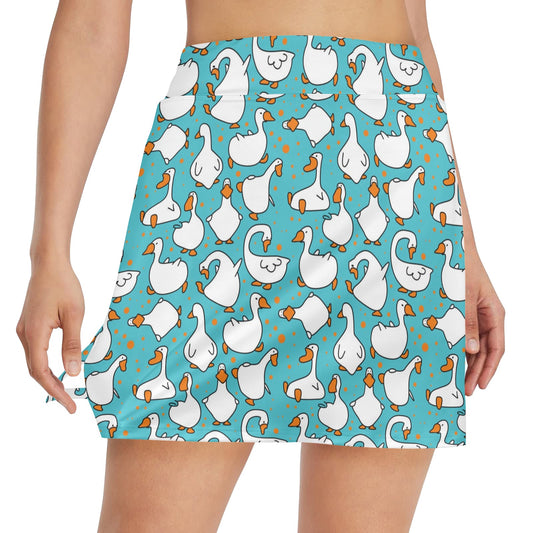 Goose Print Design LKS403 17" Golf & Pickleball Skort with Pockets