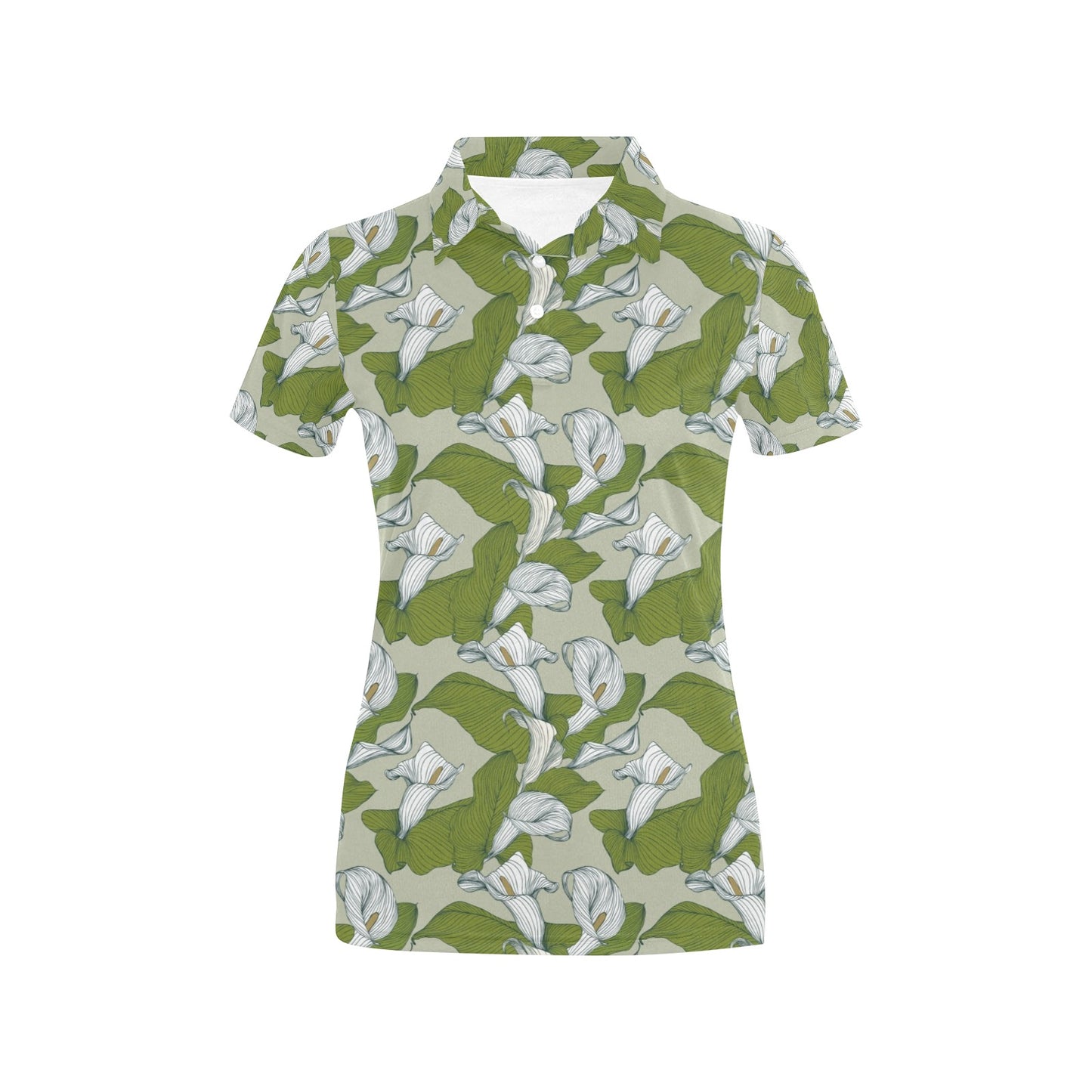 Lily Pattern Print Design LY08 Women's Polo Shirt