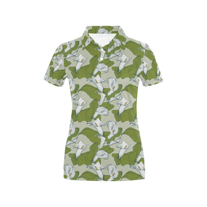 Lily Pattern Print Design LY08 Women's Polo Shirt