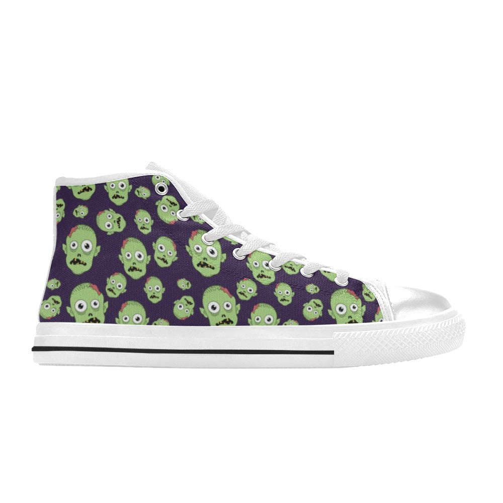 Zombie Print Design LKS303 Men's High Top Canvas Shoes