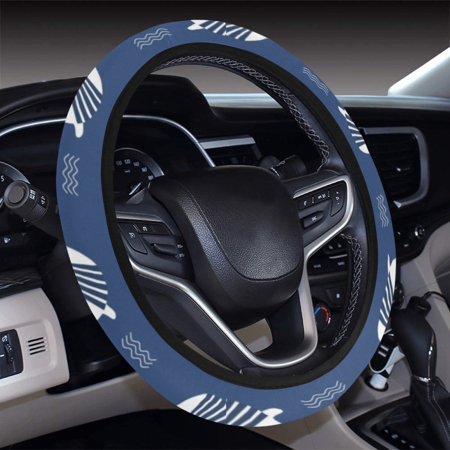 Sea Lion Print Design LKS403 Steering Wheel Cover with Elastic Edge