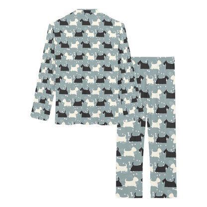 Scottish Terriers Print Design LKS301 Women's Long Pajama Set