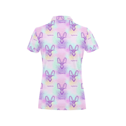Capricorn Zodiac Pattern Print Design 02 Women's Polo Shirt