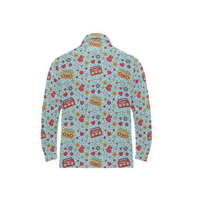 Hippie Print Design LKS307 Long Sleeve Polo Shirt For Men's