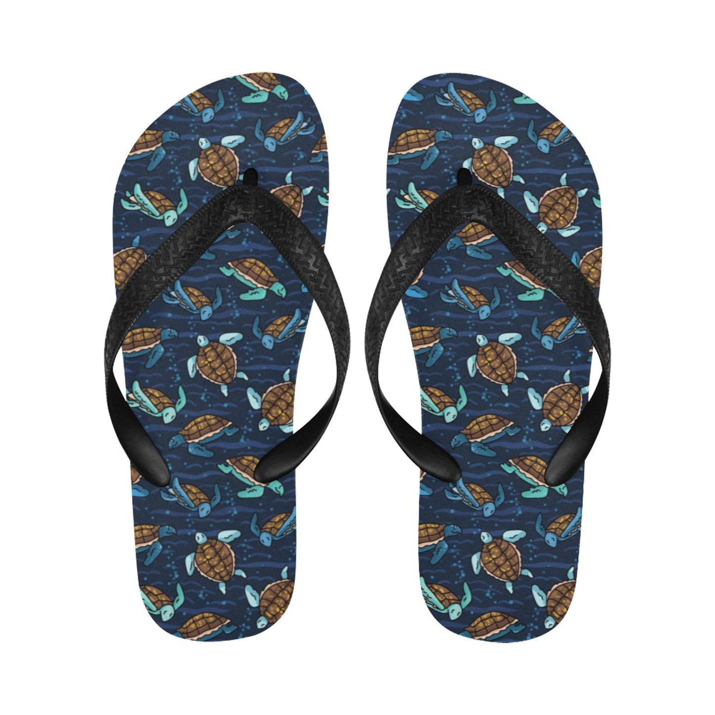 Sea Turtle Print Design LKS3011 Flip Flops