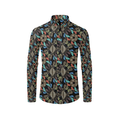Ancient Greek Print Design LKS308 Men's Long Sleeve Dress Shirt