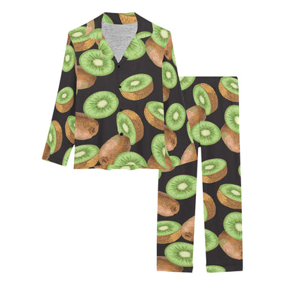 Kiwi Pattern Print Design KW03 Women's Long Pajama Set