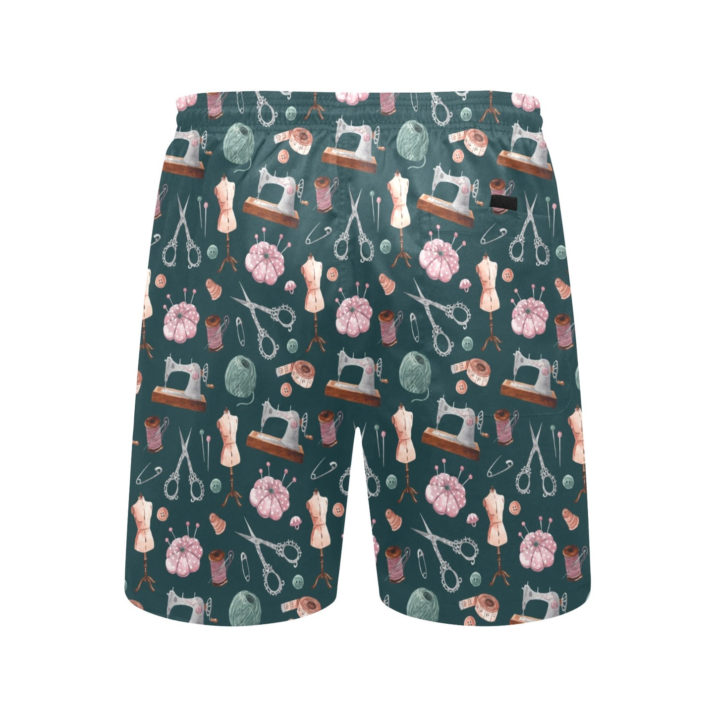 Sewing Equipment Print Design LKS307 Men's Swim Trunks Beach Shorts