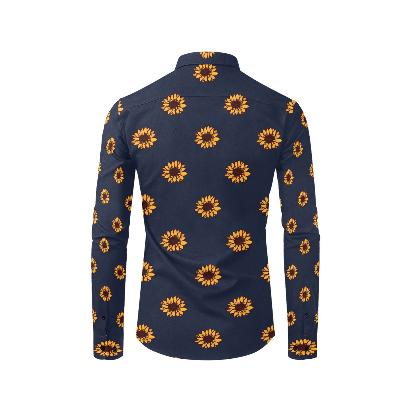 Sunflower Print Design LKS304 Men's Long Sleeve Dress Shirt