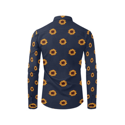Sunflower Print Design LKS304 Men's Long Sleeve Dress Shirt