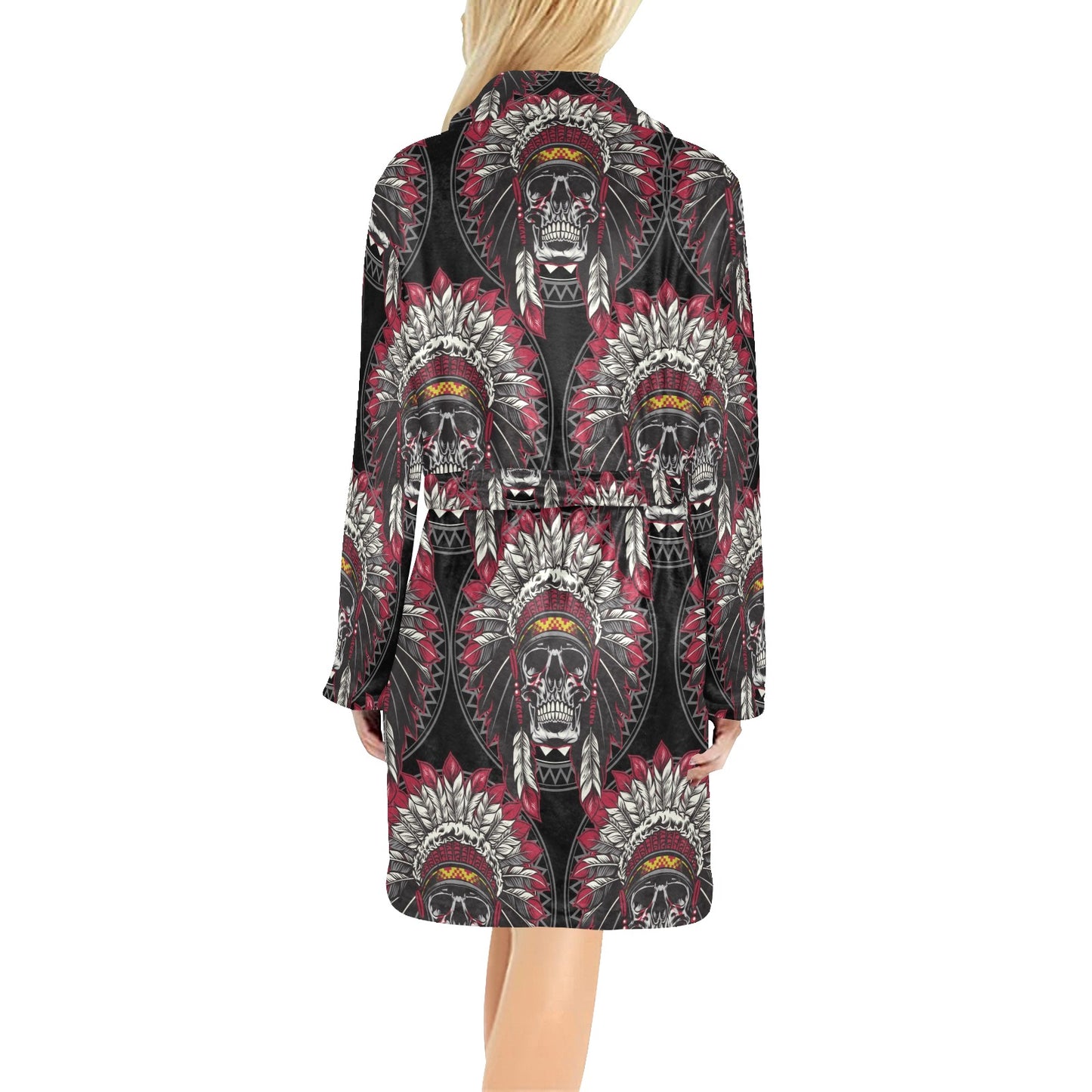 Native Indian Skull Women's Fleece Robe