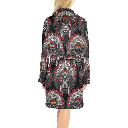 Native Indian Skull Women's Fleece Robe